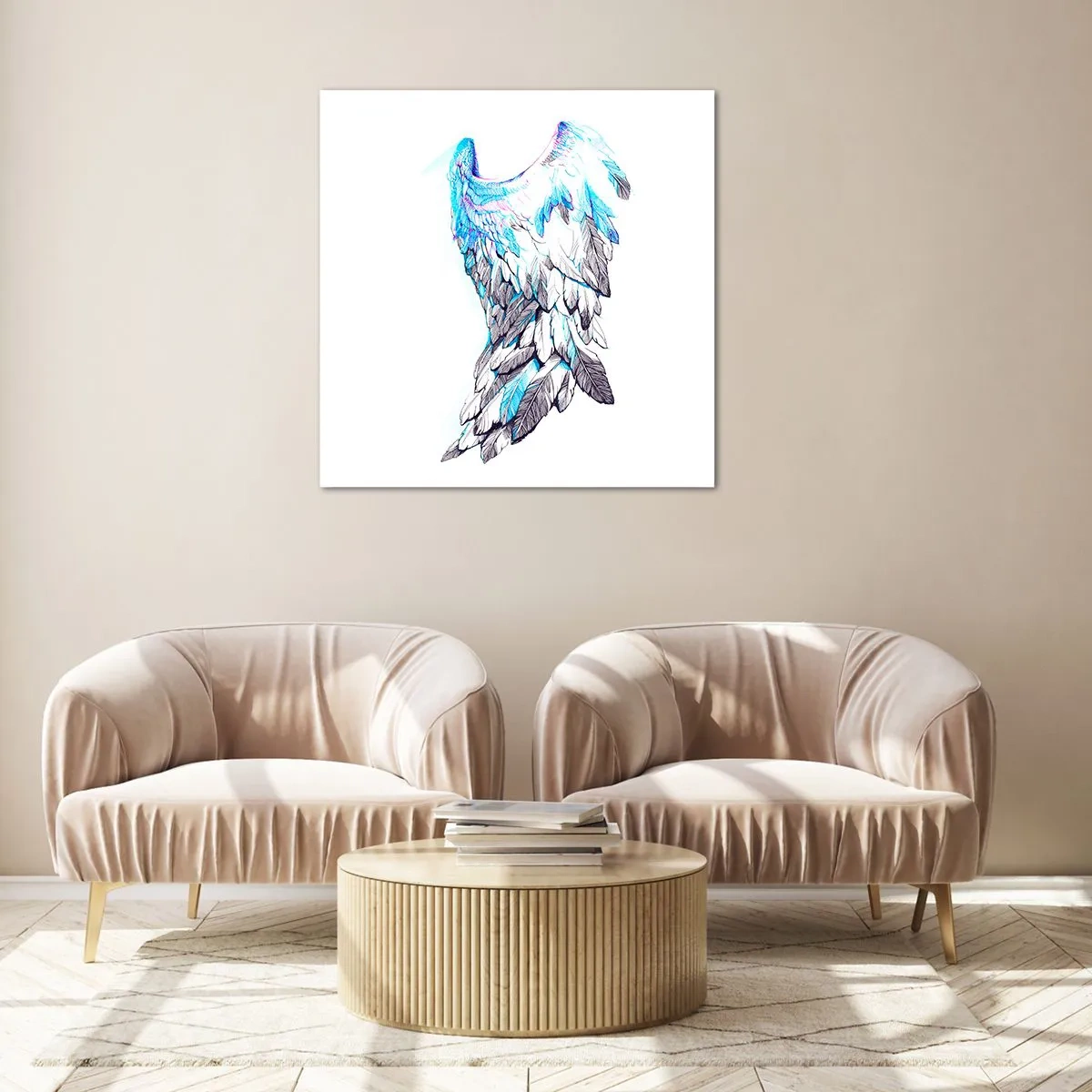 Cuadro sobre vidrio - Impresiones sobre Vidrio - Necesito alas - 70x70 cm