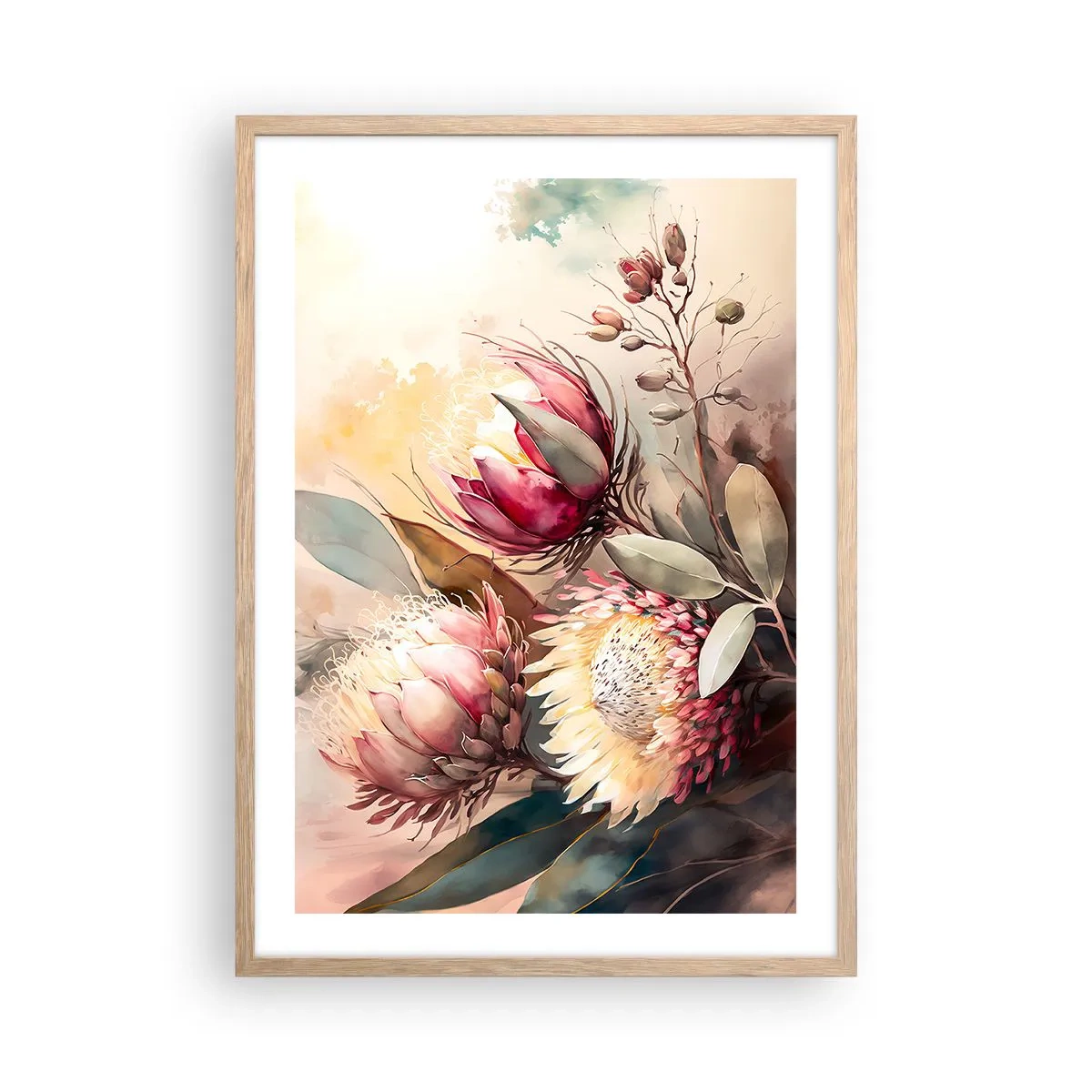 Póster en marco roble claro - De perfil y de frente - 50x70 cm