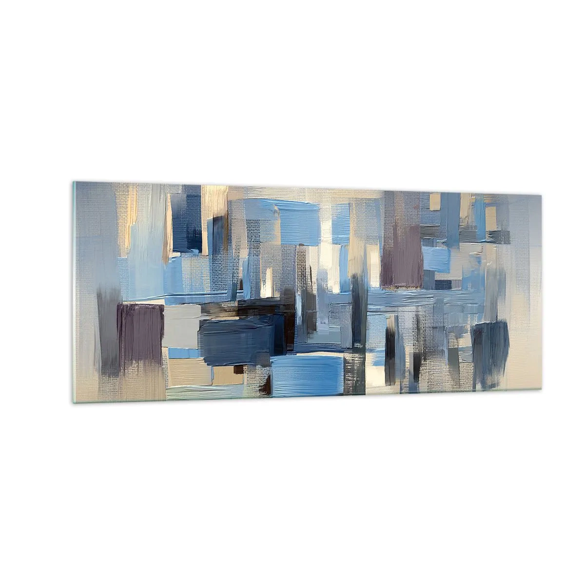 Cuadro sobre vidrio - Impresiones sobre Vidrio - Construcción azul - 100x40 cm