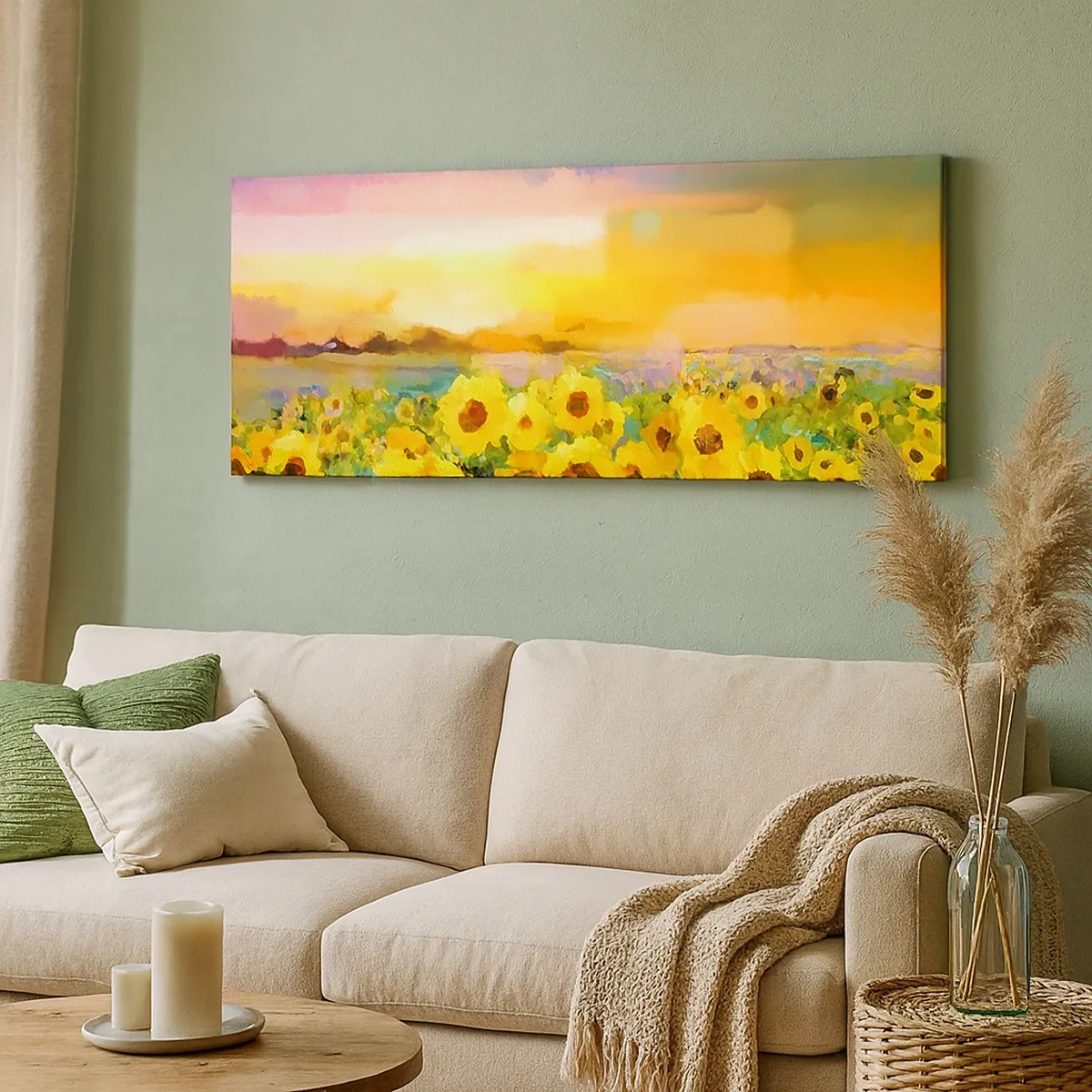 Cuadro sobre lienzo - Impresión de Imagen - El propio sol ha bajado a la Tierra - 30x30 cm