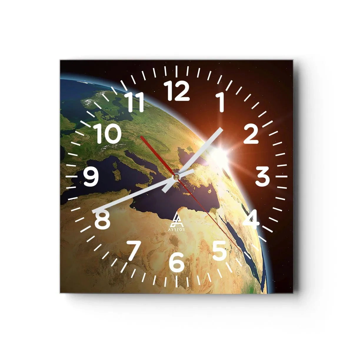 Reloj de pared - Reloj de vidrio - Amanecer - 40x40 cm