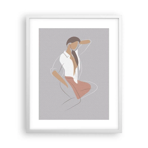 Póster en marco blanco - Un esbozo de encanto - 40x50 cm