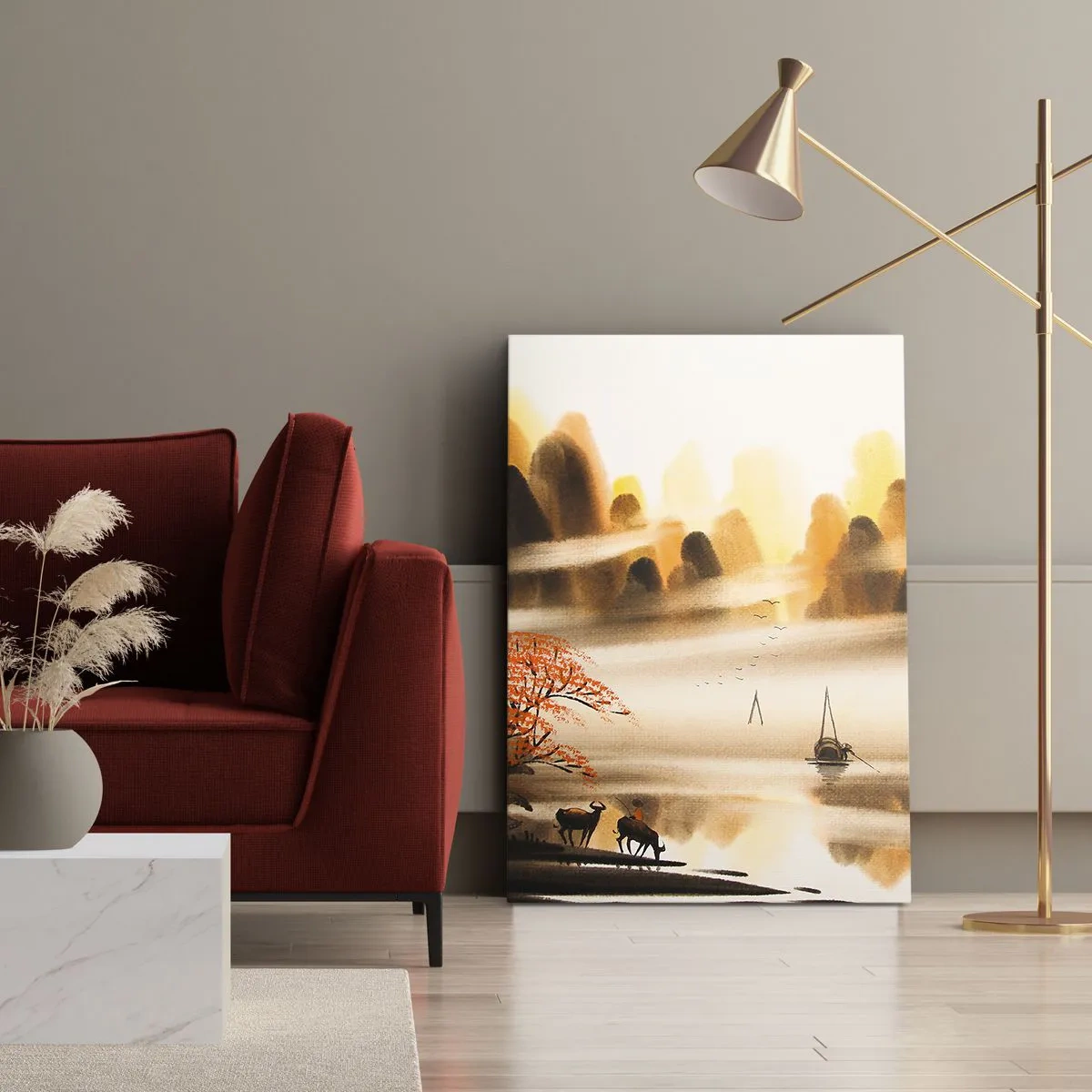 Cuadro sobre lienzo - Impresión de Imagen - Más allá del Lejano Oriente - 45x80 cm