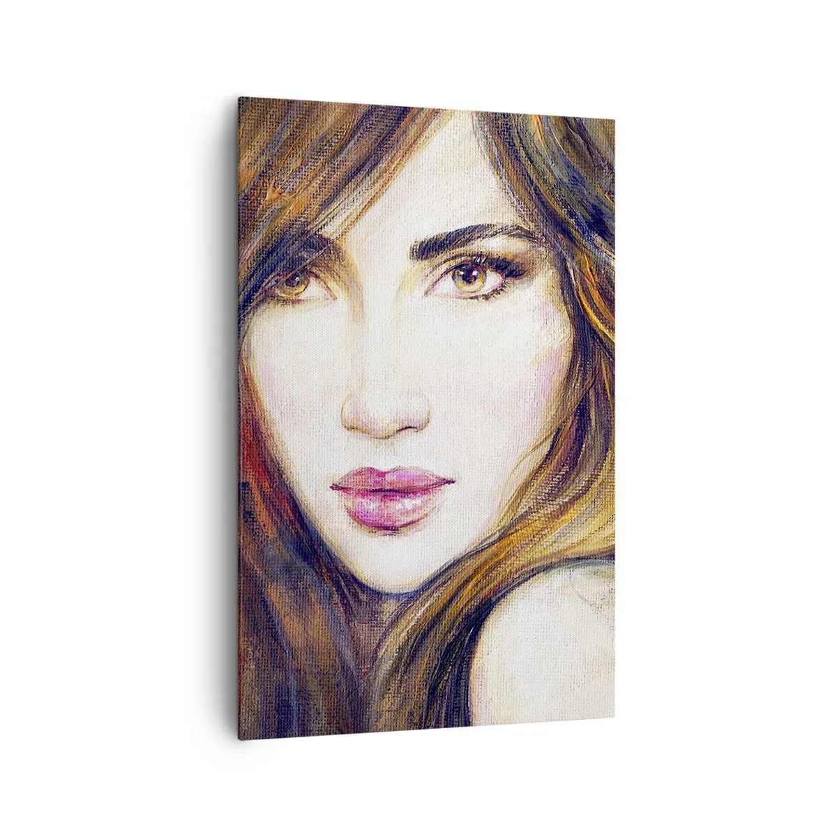 Cuadro sobre lienzo - Impresión de Imagen - Retrato de una mujer en estilo pictórico. - 80x120cm - Veo tus pensamientos - Decoración de pared moderna para salón y dormitorio ARTTOR