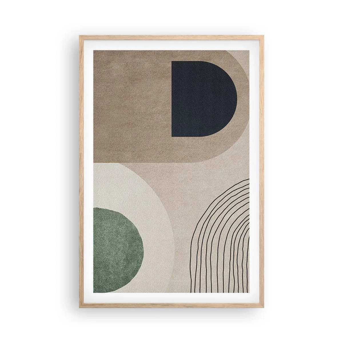 Póster en marco roble claro - La delicadeza de un óvalo - 61x91 cm