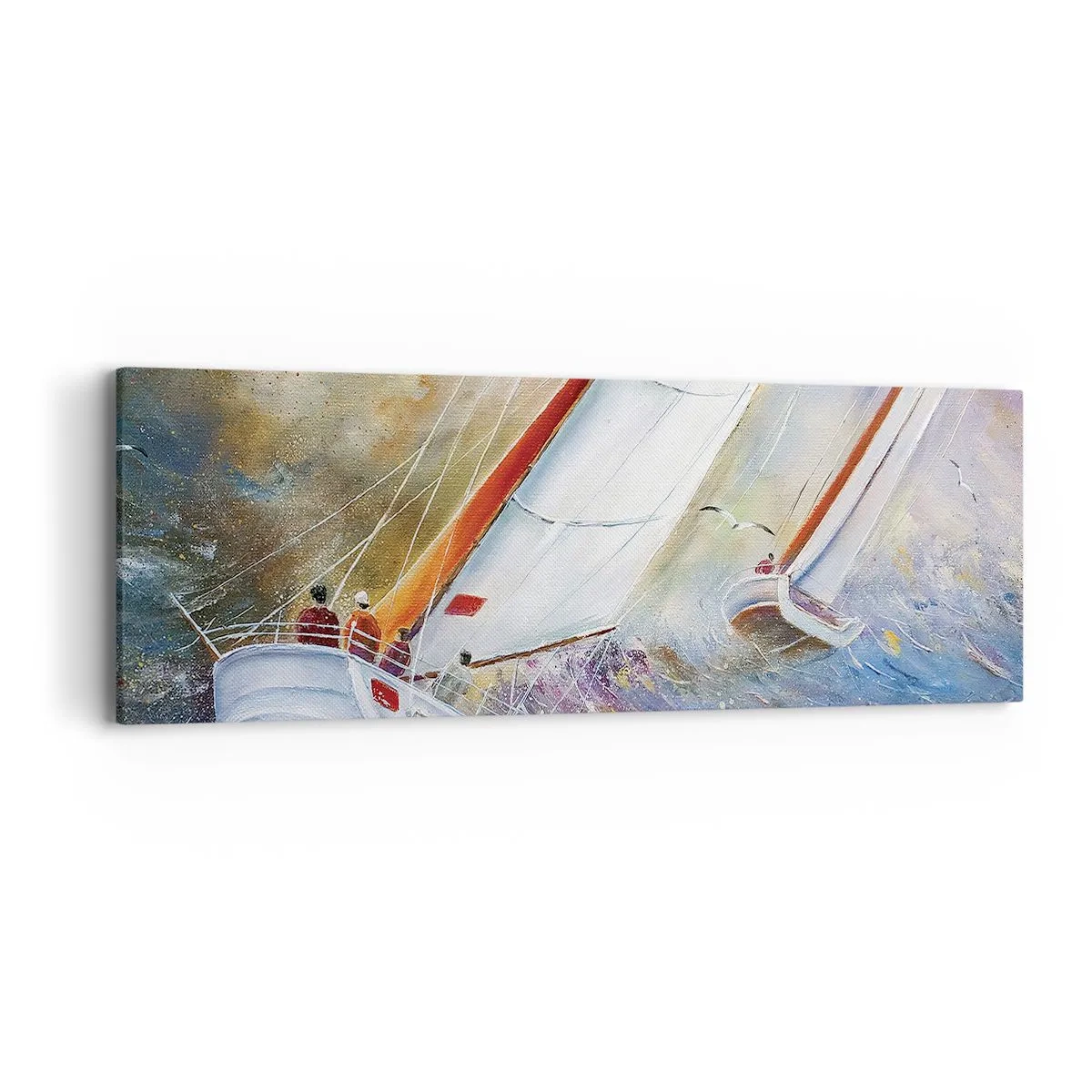 Cuadro sobre lienzo - Impresión de Imagen - Surcando las olas - 90x30 cm