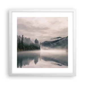 Póster en marco blanco - En el ensueño, en la niebla - 40x40 cm