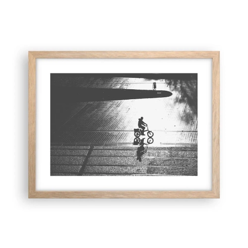 Póster en marco roble claro - Adelante, a través de la ciudad - 40x30 cm