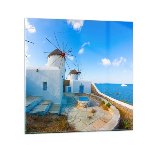 Cuadro sobre vidrio - Impresiones sobre Vidrio - Viento azul marino - 30x30 cm