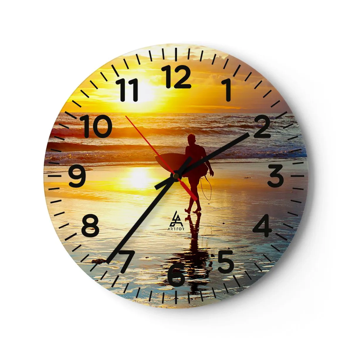 Reloj de pared - Reloj de vidrio - El regreso del guerrero - 40x40 cm