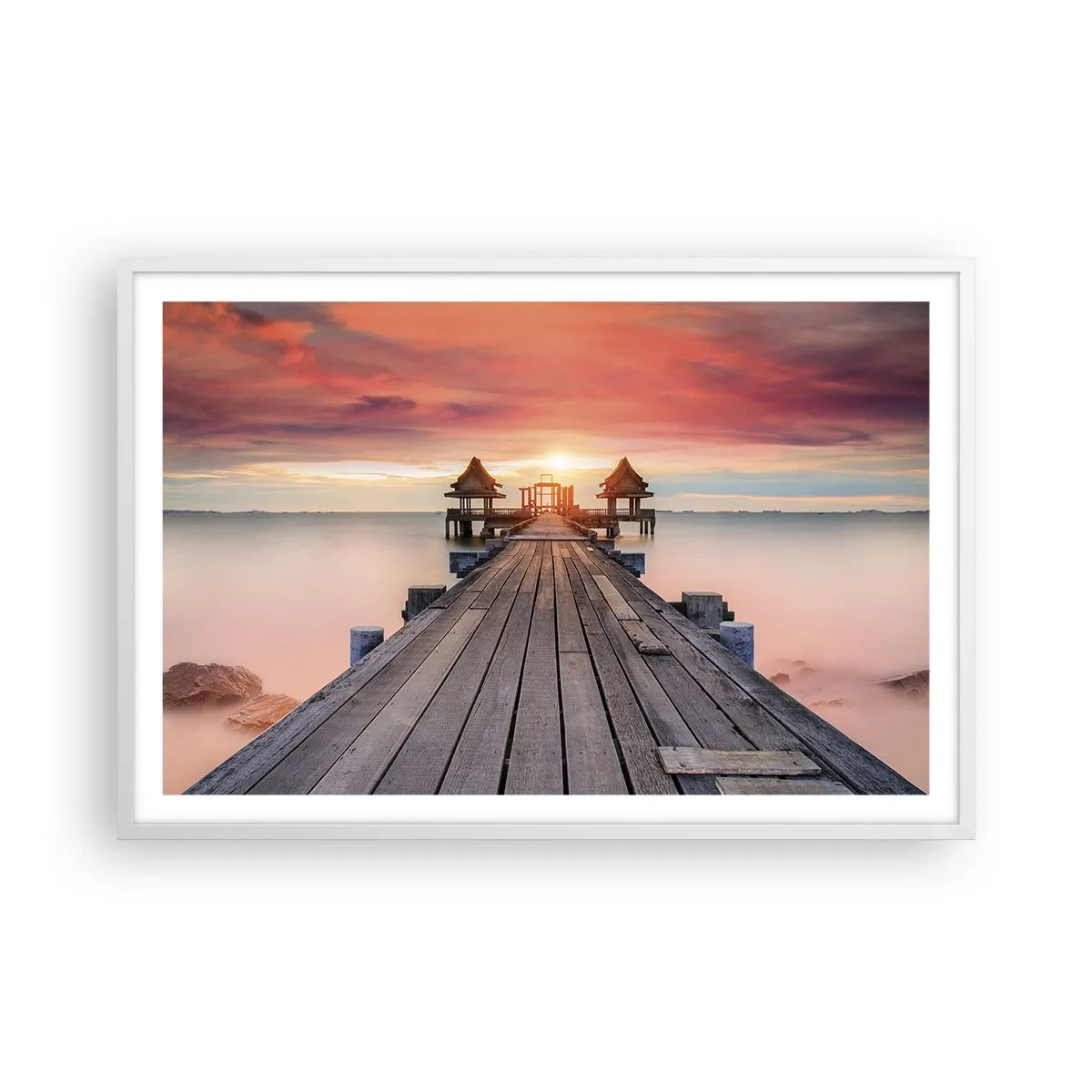 Póster en marco blanco - De este a oeste - 91x61 cm