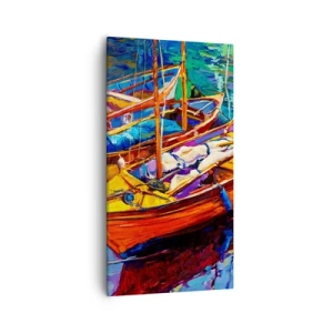 Cuadro sobre lienzo - Impresión de Imagen - Sobre el agua espesa de color - 55x100 cm