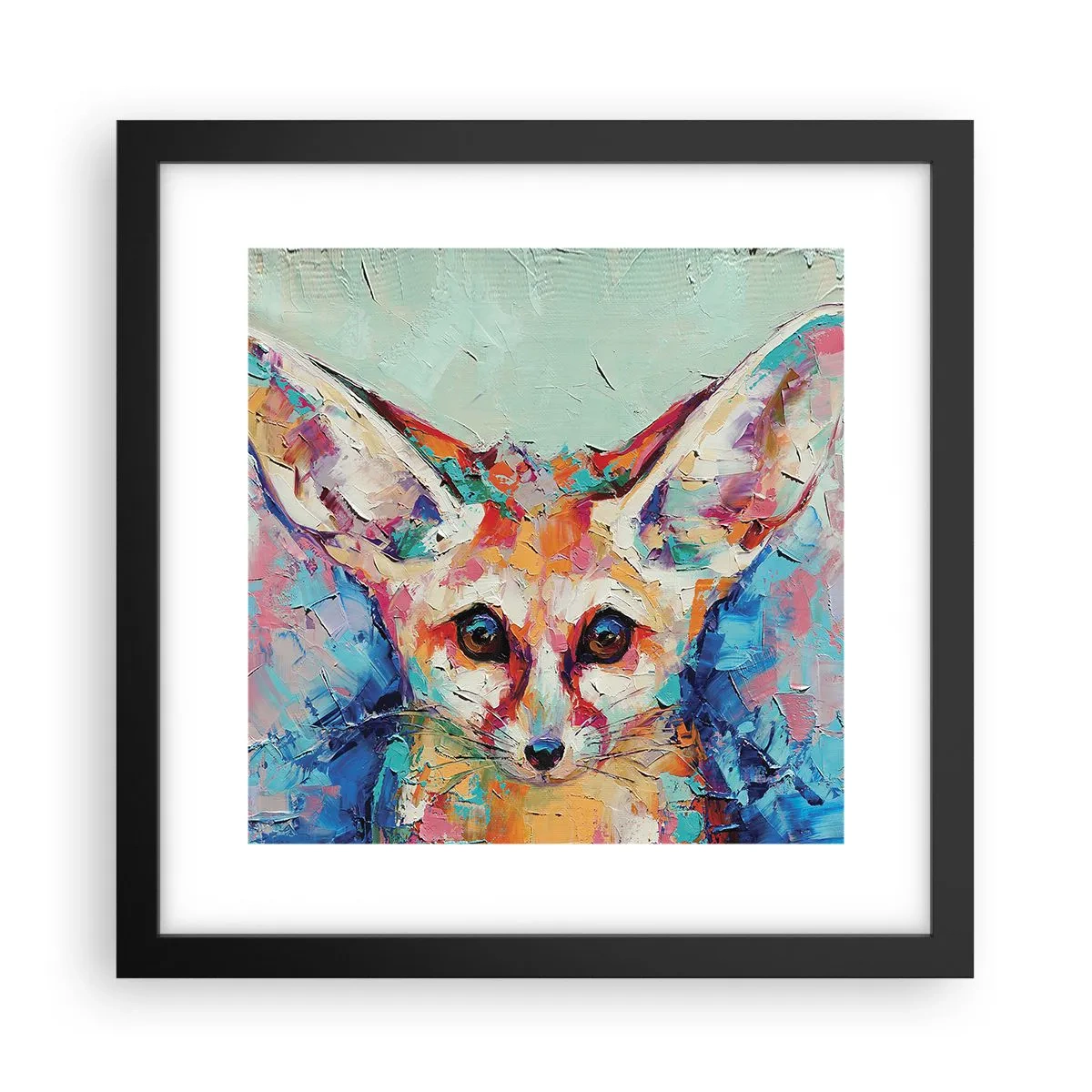 Póster en marco negro - Mirada penetrante - 30x30 cm