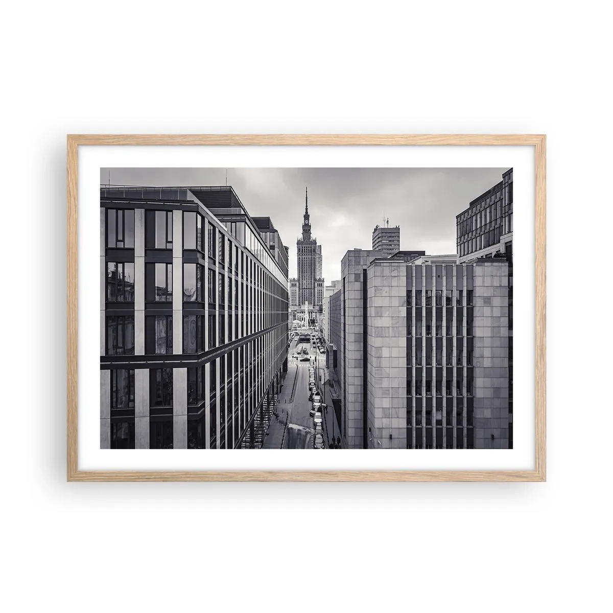 Póster en marco roble claro - Valle de Varsovia - 70x50 cm