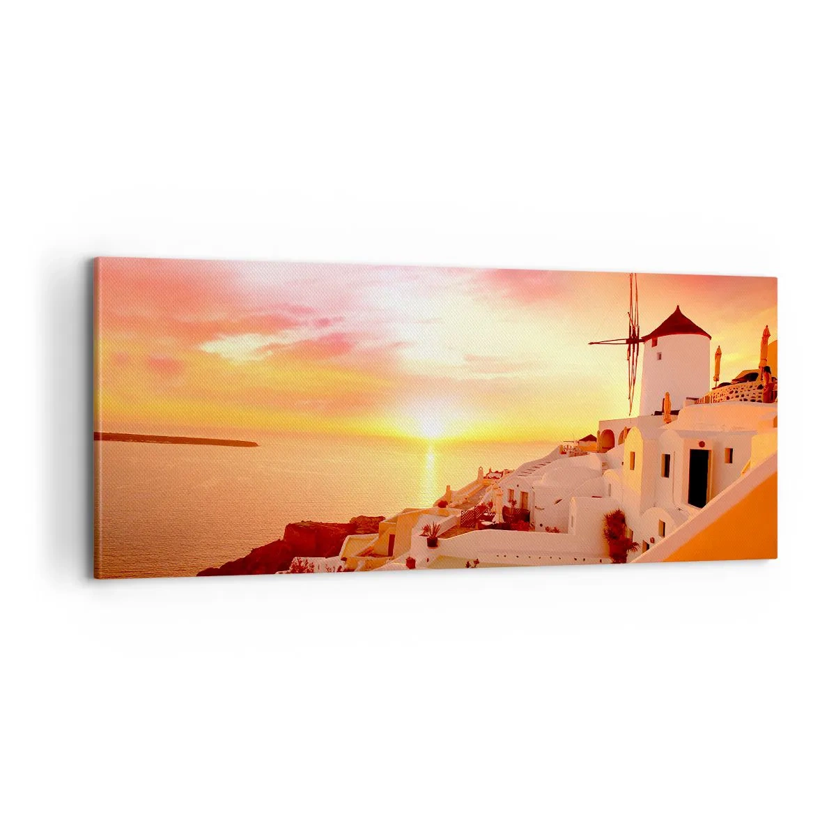 Cuadro sobre lienzo - Impresión de Imagen - Blanco y dorado - 100x40 cm