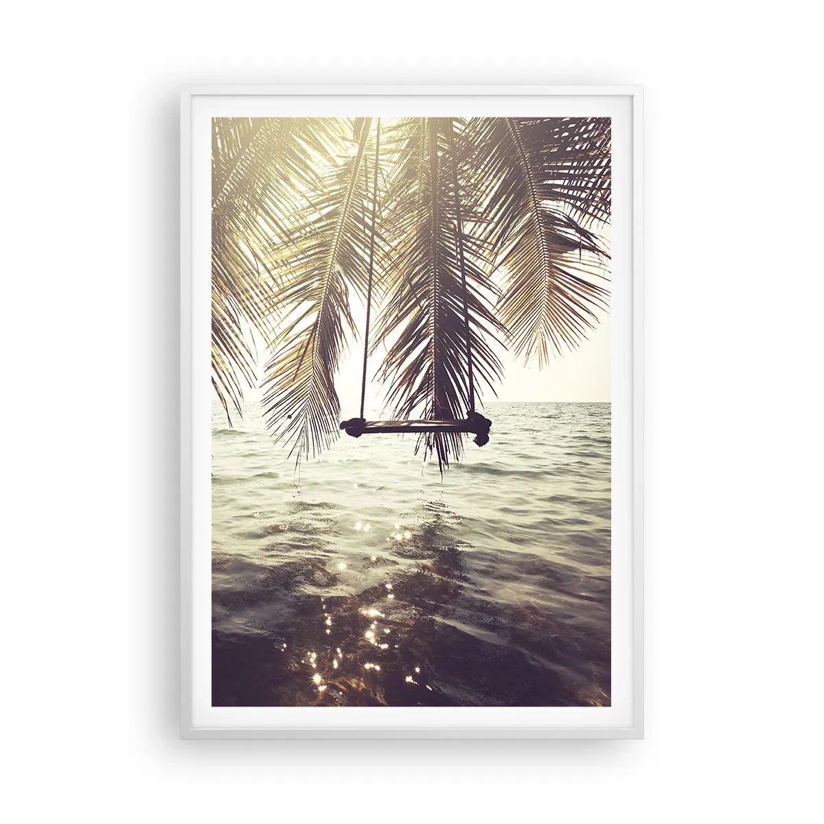 Póster en marco blanco - Columpiar la imaginación - 70x100 cm