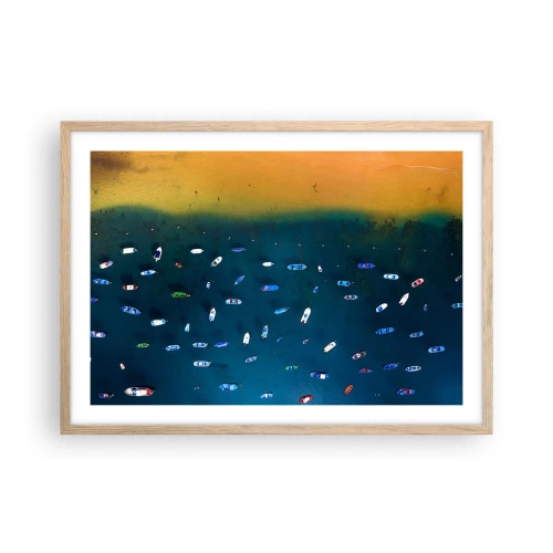 Póster en marco roble claro - Un juego de vacaciones - 70x50 cm
