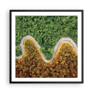 Póster en marco negro - Frontera serpenteante - 60x60 cm