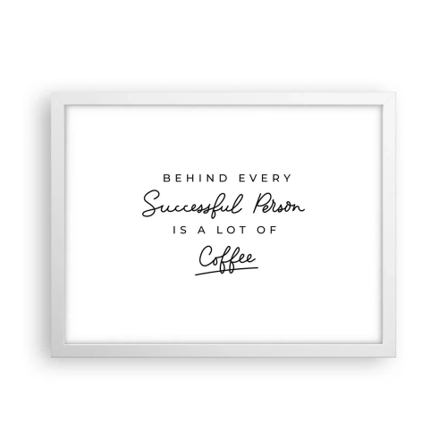 Póster en marco blanco - El secreto del éxito - 40x30 cm