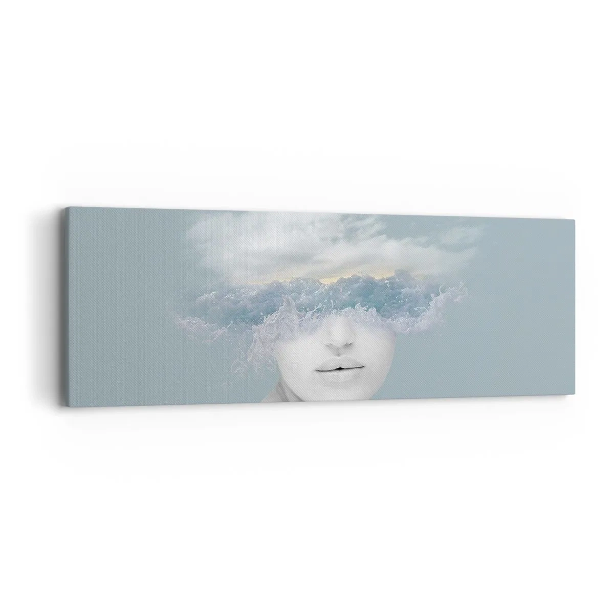 Cuadro sobre lienzo - Impresión de Imagen - Con la cabeza en las nubes - 90x30 cm