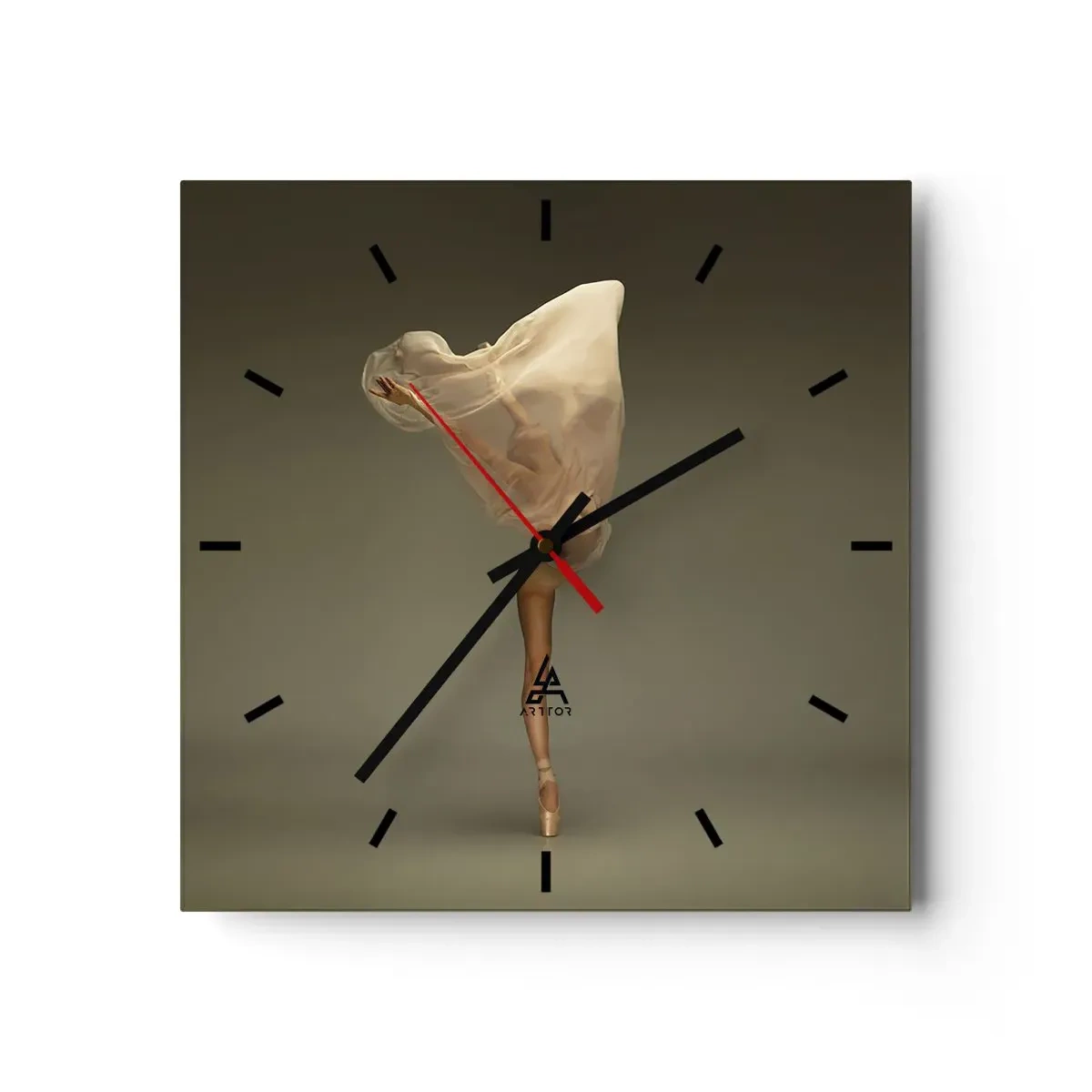 Reloj de pared - Reloj de vidrio - A punto de volar - 40x40 cm