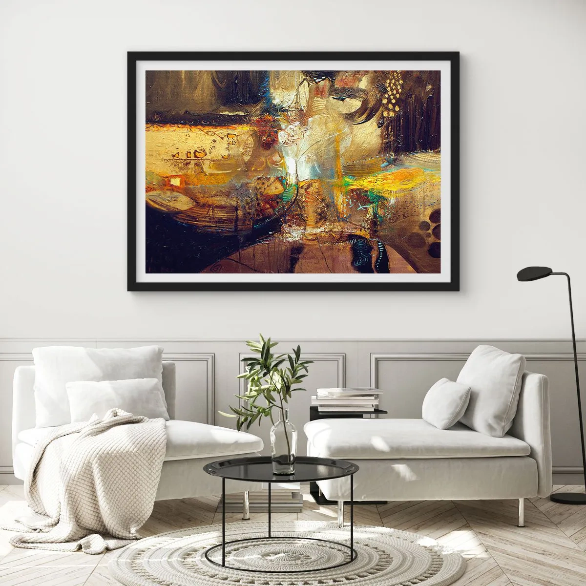 Póster en marco negro - Frío, templado, caliente - 91x61 cm