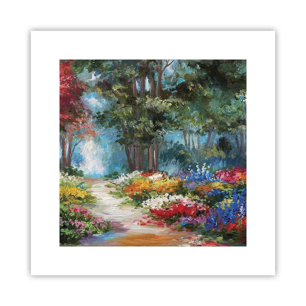 Póster - Jardín forestal, bosque floral - 30x30 cm