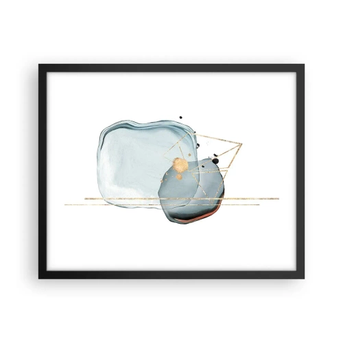 Póster en marco negro - Un estudio de gotas - 50x40 cm