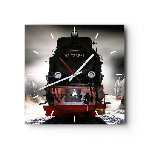 Reloj de pared - Reloj de vidrio - De pie, jadeando y soplando - 40x40 cm