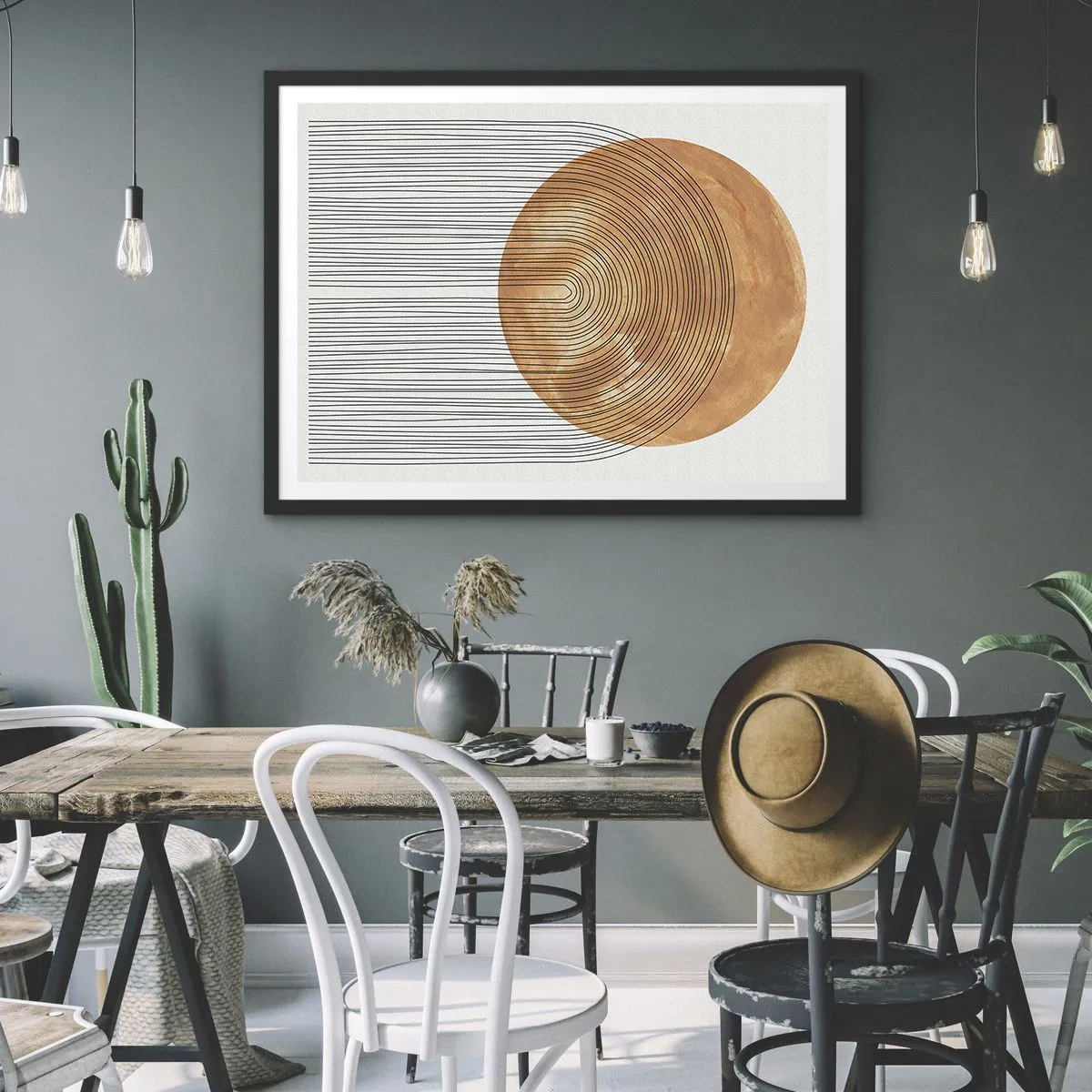 Póster en marco negro - Una composición soleada - 50x40 cm