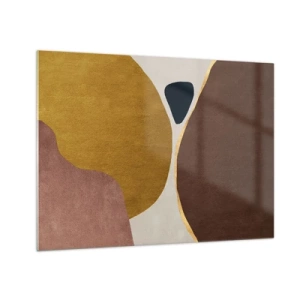 Cuadro sobre vidrio - Impresiones sobre Vidrio - Una composición minimalista de formas abstractas. - 70x50cm - Abstracción - un lugar en el espacio - Decoración de pared moderna para salón y dormitorio ARTTOR