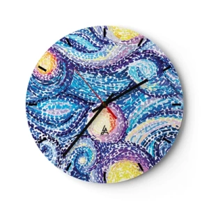 Reloj de pared - Reloj de vidrio - Paisaje abstracto con patrones coloridos en espiral - 30x30cm - De un cuadro de Van Gogh - Decoración de pared moderna para salón, cocina y dormitorio ARTTOR