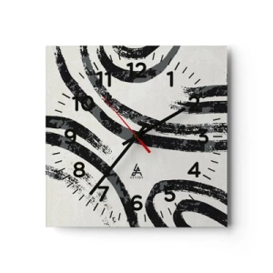 Reloj de pared - Reloj de vidrio - A medias - 30x30 cm