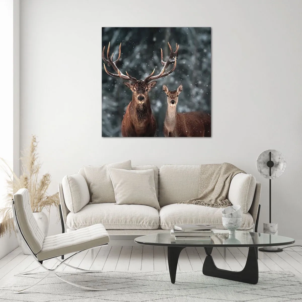 Cuadro sobre vidrio - Impresiones sobre Vidrio - El señor y la señora del bosque - 70x70 cm