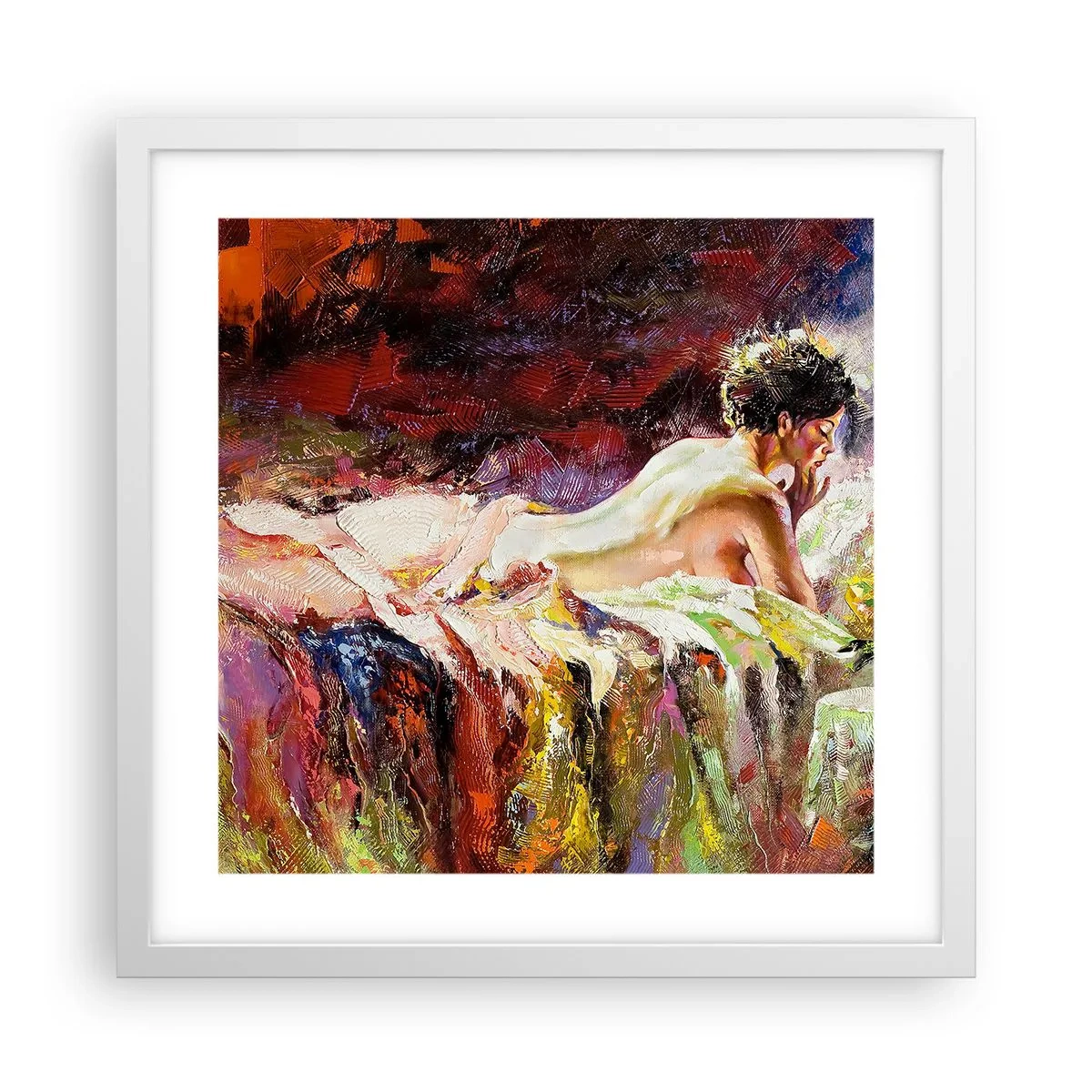 Póster en marco blanco - Una Venus reflexiva - 40x40 cm