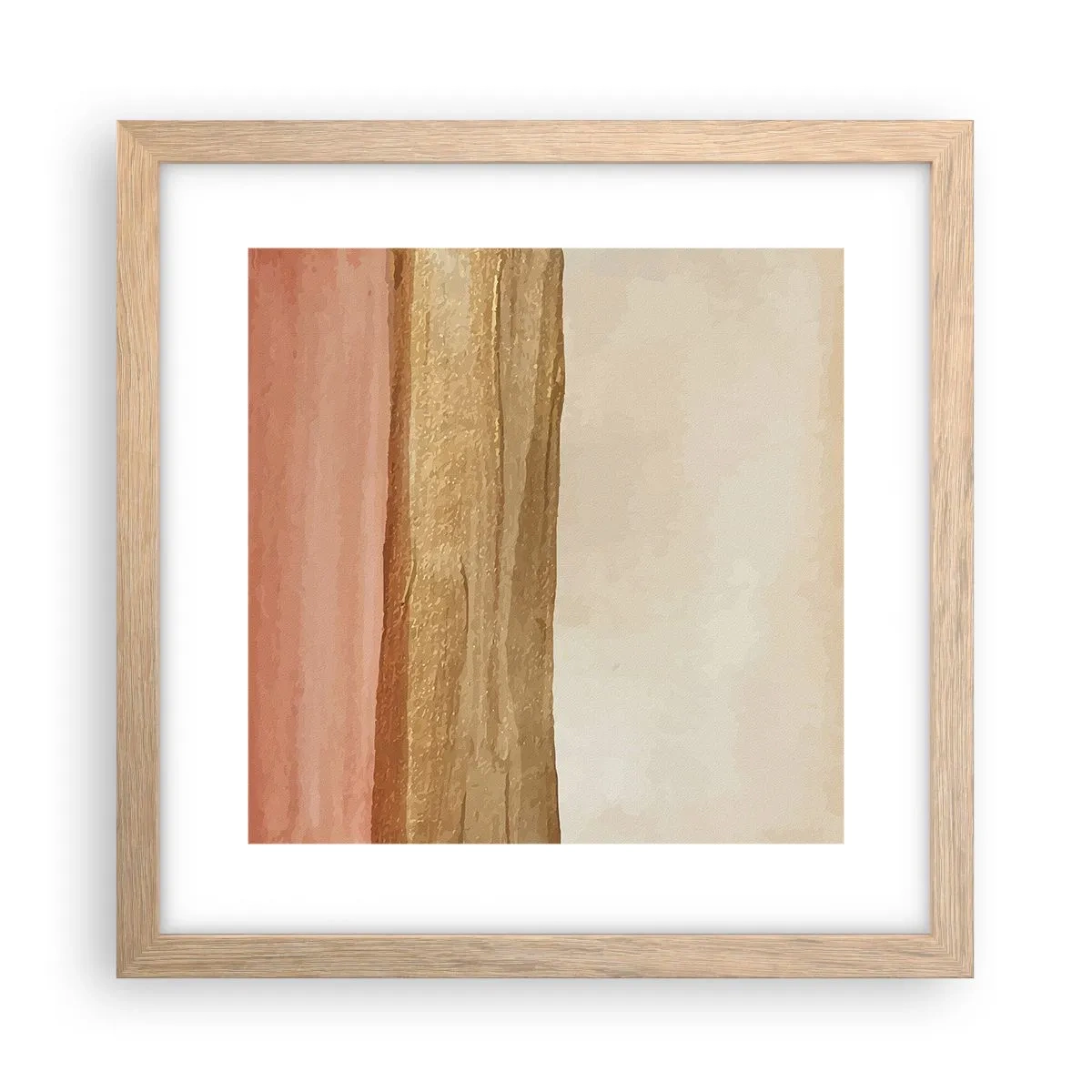 Póster en marco roble claro - Composición vertical - 30x30 cm