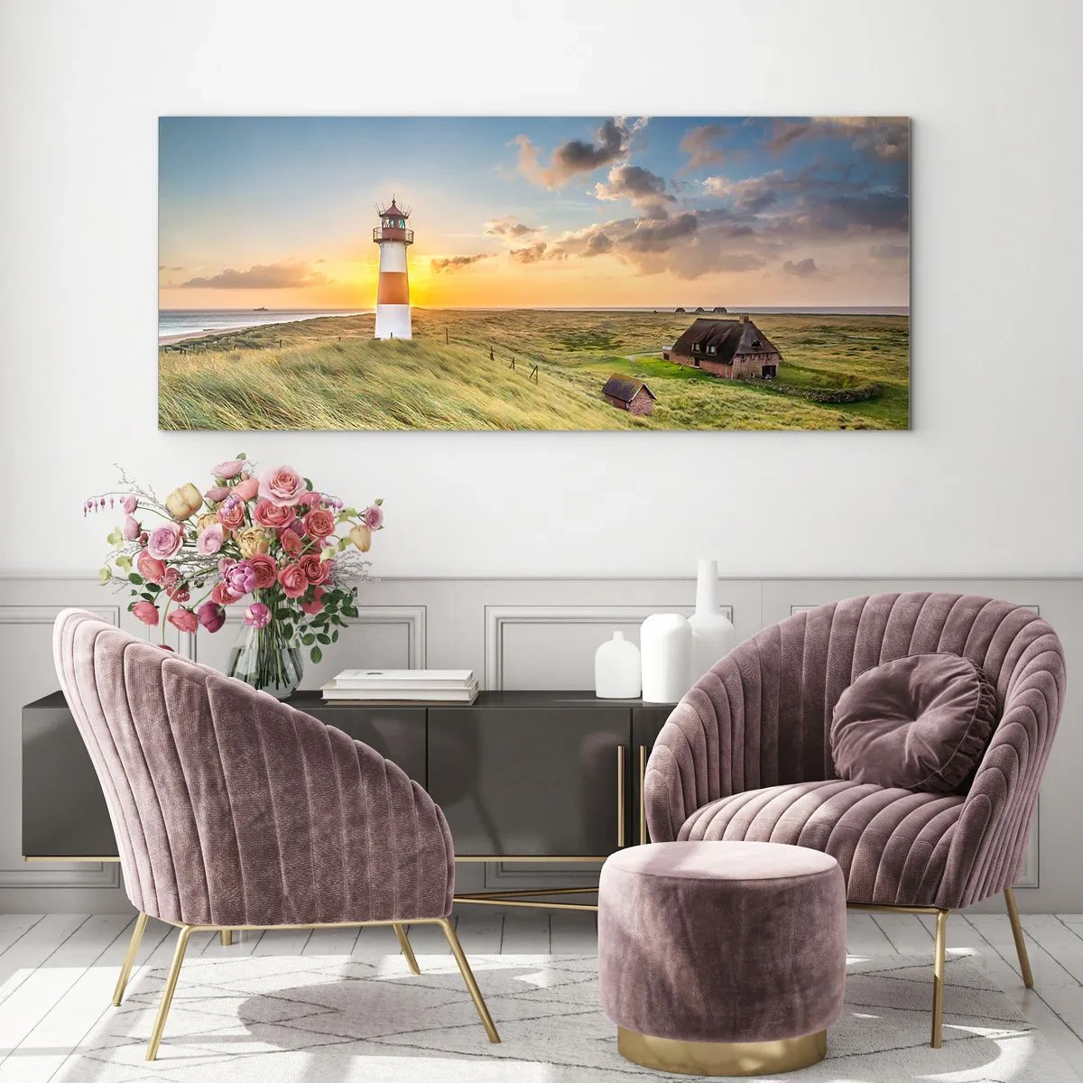 Cuadro sobre vidrio - Impresiones sobre Vidrio - Entre las olas - 90x30 cm