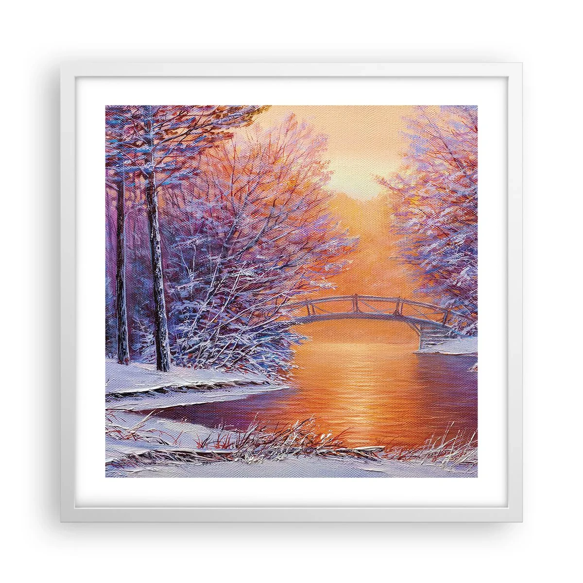 Póster en marco blanco - Reunámonos aquí - 50x50 cm