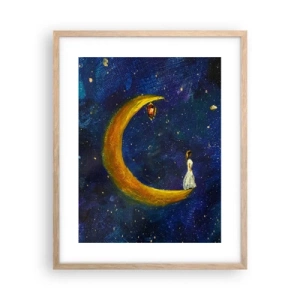 Póster en marco roble claro - La llamada de la Luna - 40x50 cm