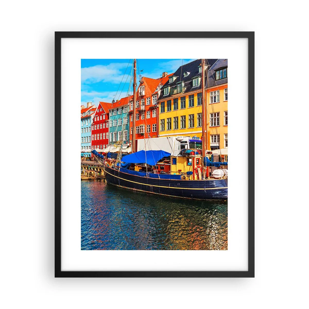 Póster en marco negro - Muelle alegre - 40x50 cm