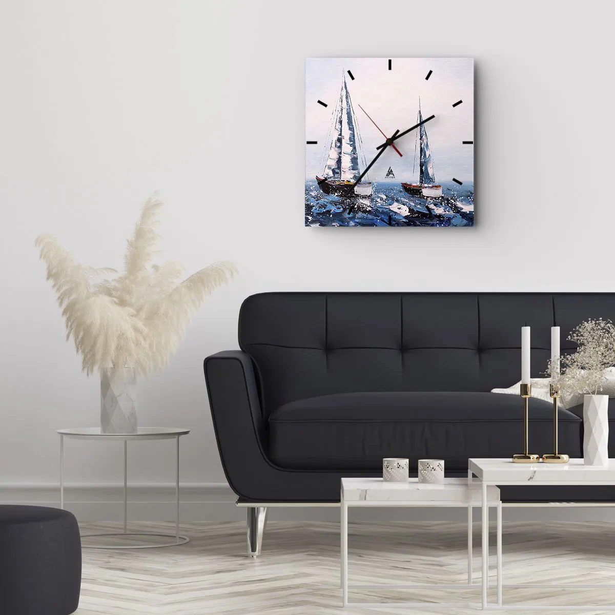 Reloj de pared - Reloj de vidrio - Hermandad del viento - 40x40 cm