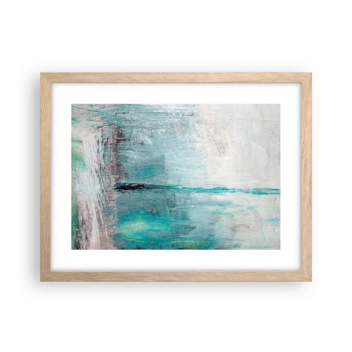 Póster en marco roble claro - Horizontalmente sobre el azul - 40x30 cm