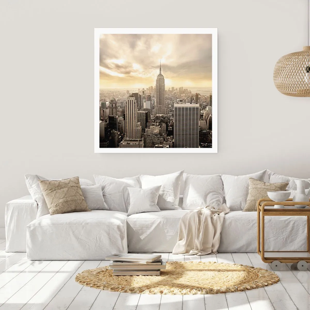 Póster - Tejido neoyorquino en tonos grises - 60x60 cm