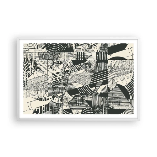 Póster en marco blanco - La dinámica del presente - 91x61 cm