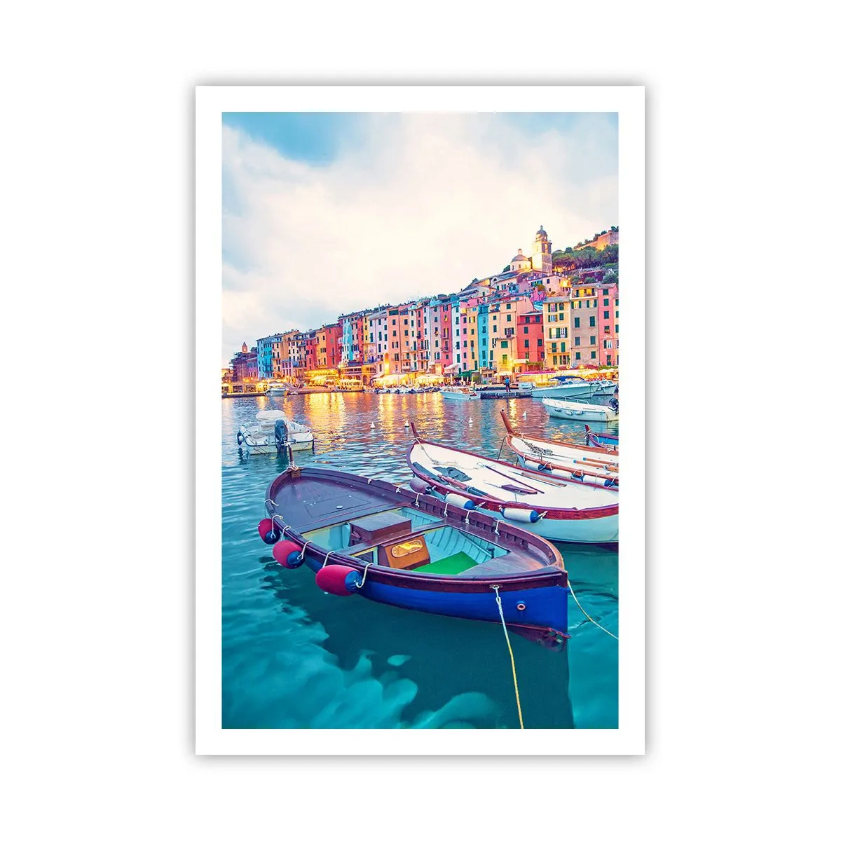 Póster - Una noche colorida en el puerto - 61x91 cm