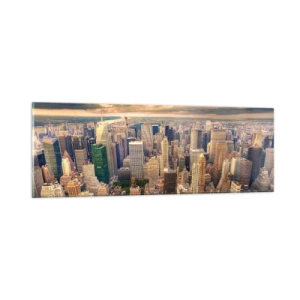 Cuadro sobre vidrio - Impresiones sobre Vidrio - Metrópolis dorada - 90x30 cm