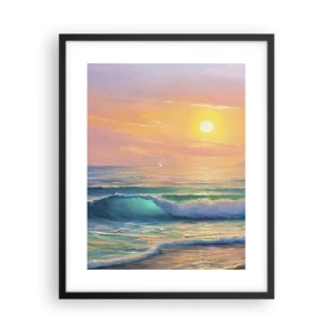 Póster en marco negro - El canto turquesa de las olas - 40x50 cm