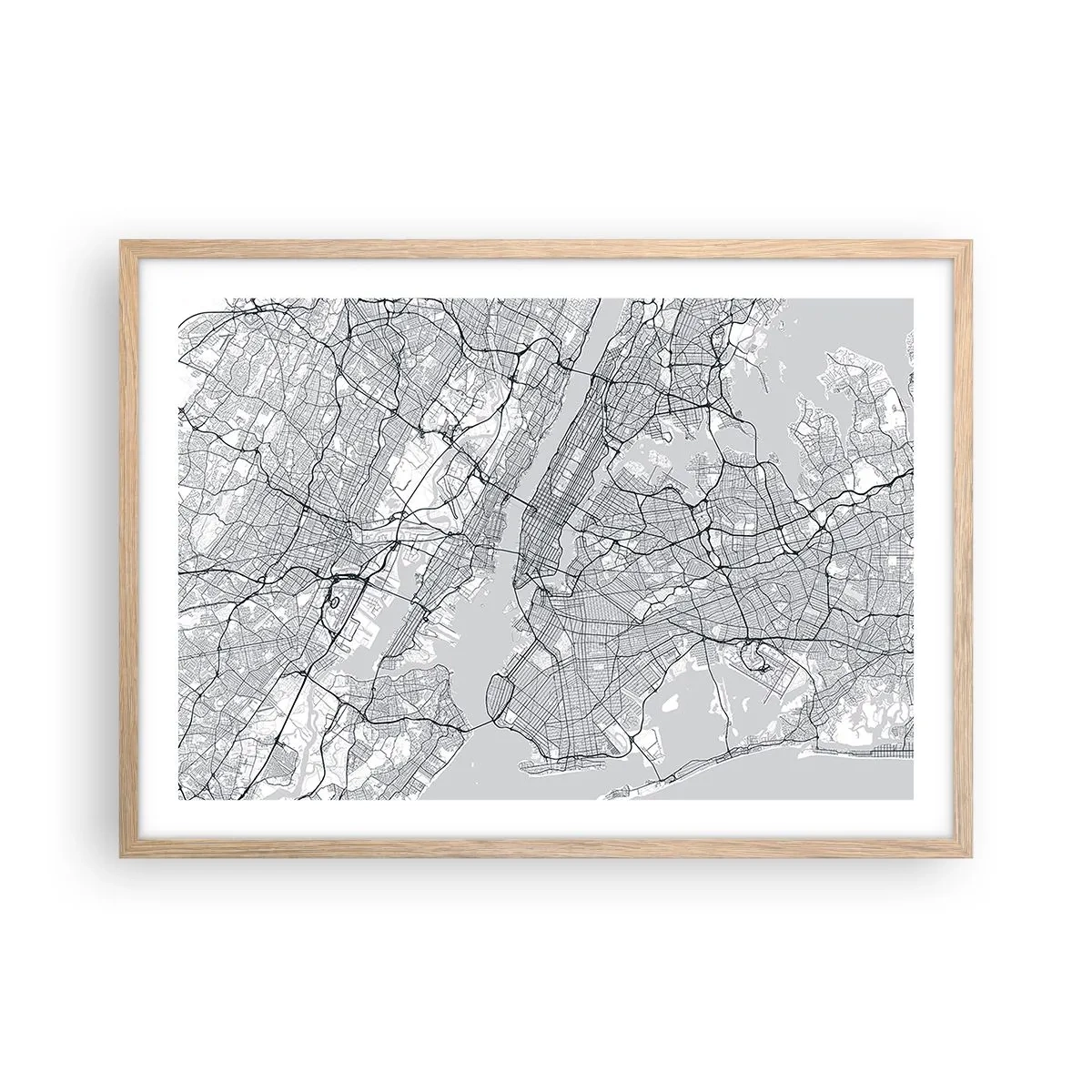 Póster en marco roble claro - Anatomía de una metrópolis - 70x50 cm