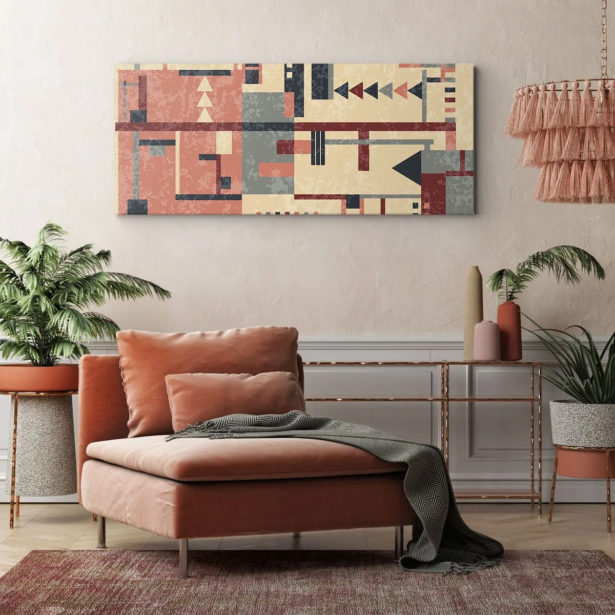 Cuadro sobre lienzo - Impresión de Imagen - Una combinación de verticales y niveles - 100x40 cm