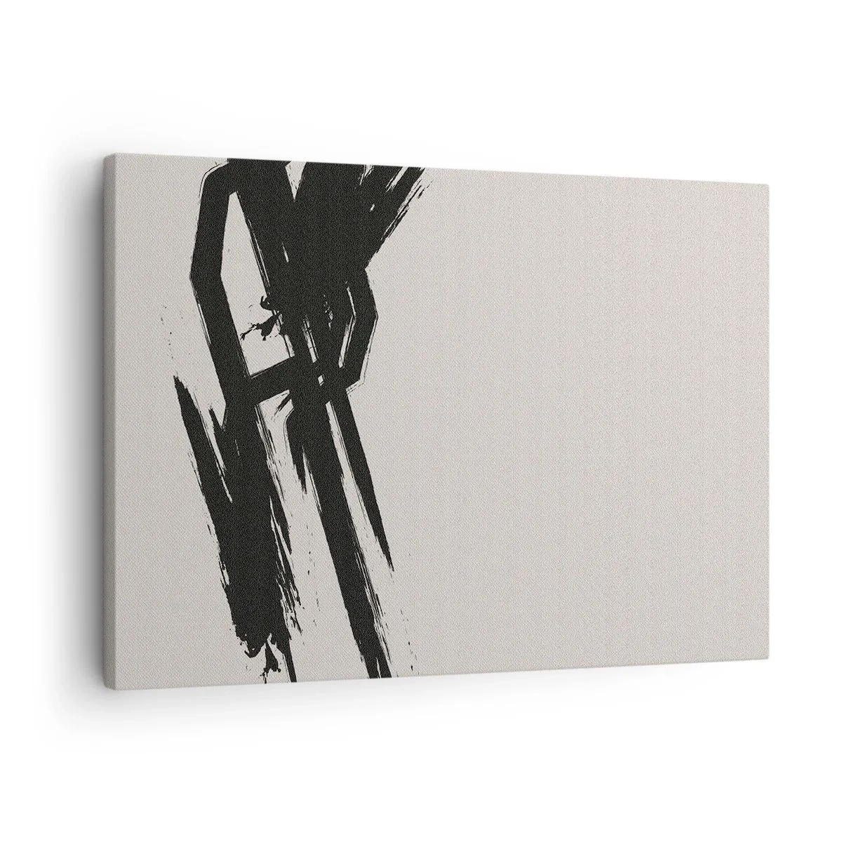 Cuadro sobre lienzo - Impresión de Imagen - Pinceladas dinámicas en negro sobre un fondo claro - 70x50cm - Impulso imparable - Decoración de pared moderna para salón y dormitorio ARTTOR